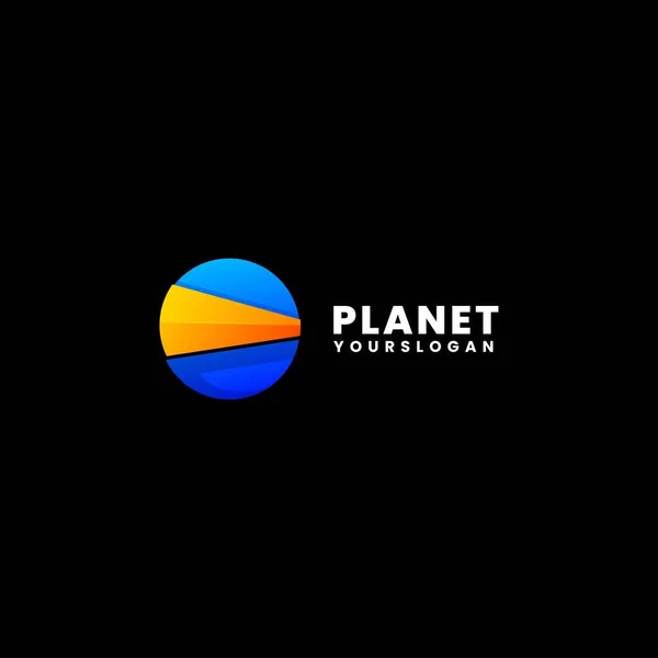Projeto Moderno Colorido Logotipo Planeta — Vetor de Stock