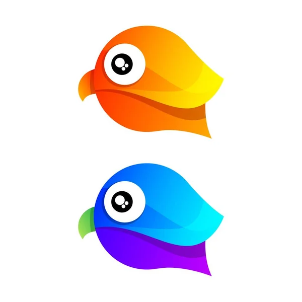 baby bird colorful logo design