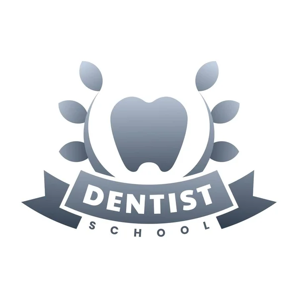 歯医者学校ロゴデザインテンプレート — ストックベクタ