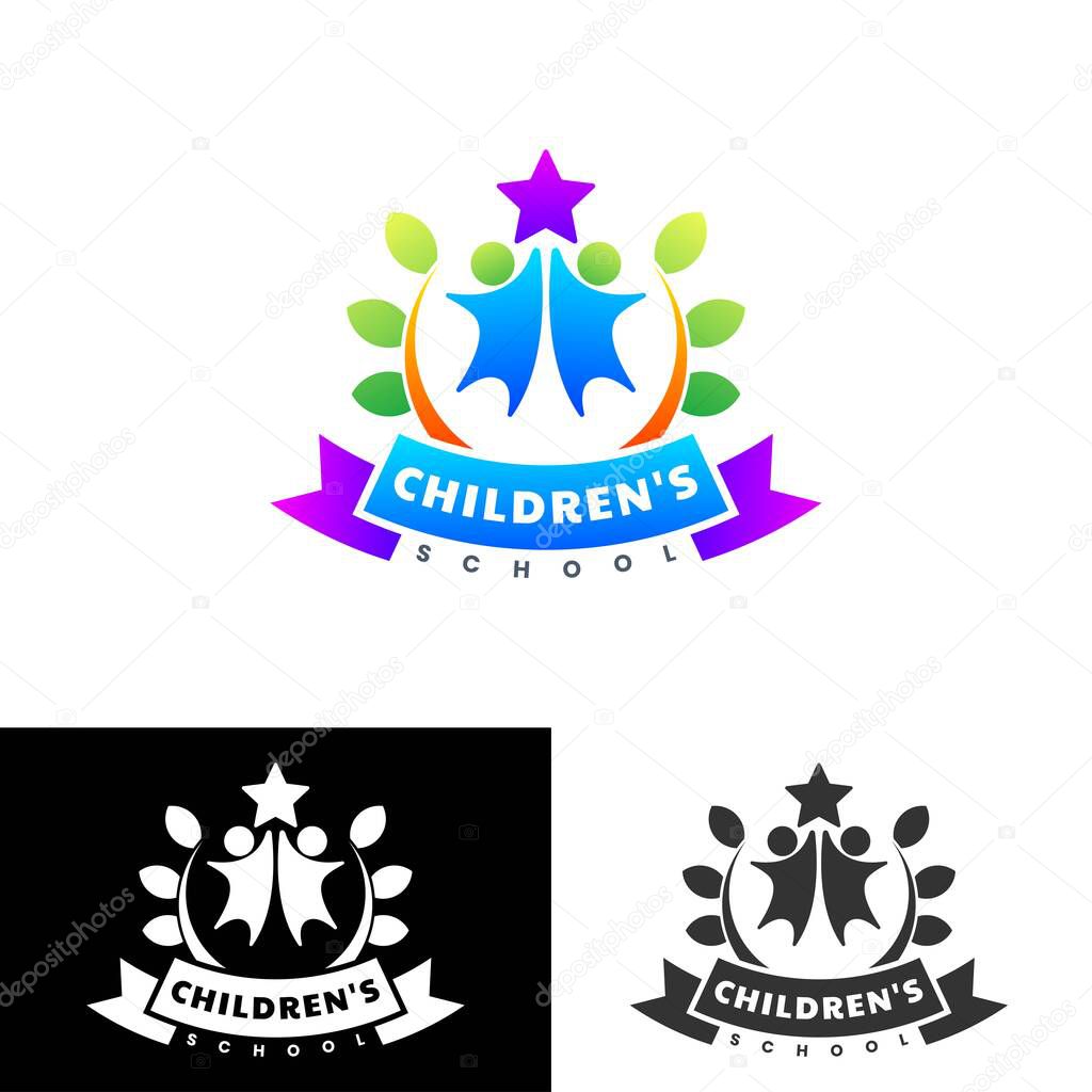 Children school logo design template