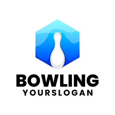 Bowling ikonu gradyan logo tasarımı