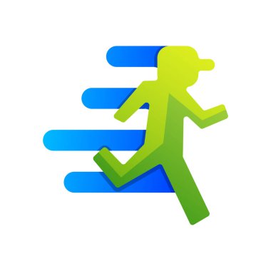 çalışan adam gradyan logo tasarımı