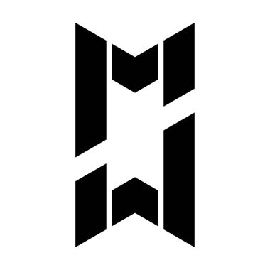 m ve w harfi modern logo tasarım şablonu