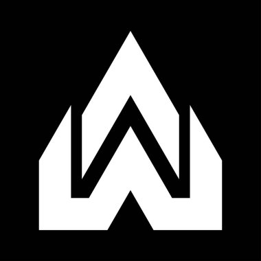 A harfi ve w modern logo tasarım şablonu
