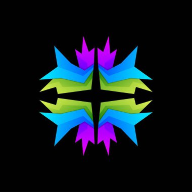 Vektör logosu çizimi soyut gradyan renk biçimi