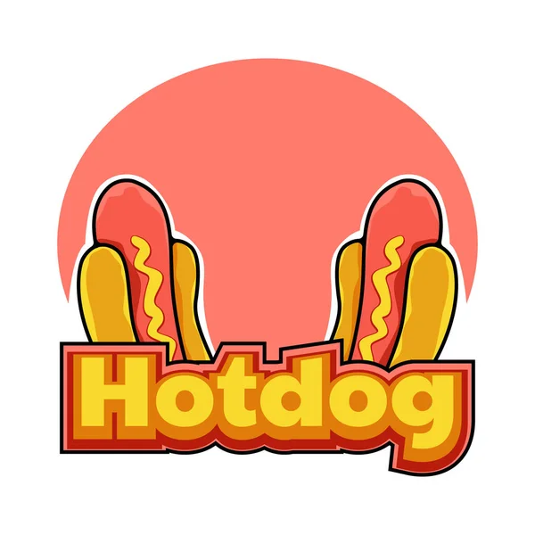 Modelo Design Logotipo Delicioso Cachorro Quente — Vetor de Stock