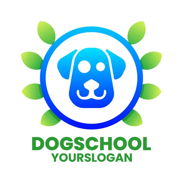 Dog School Gradient Logo Design — Stock Vector