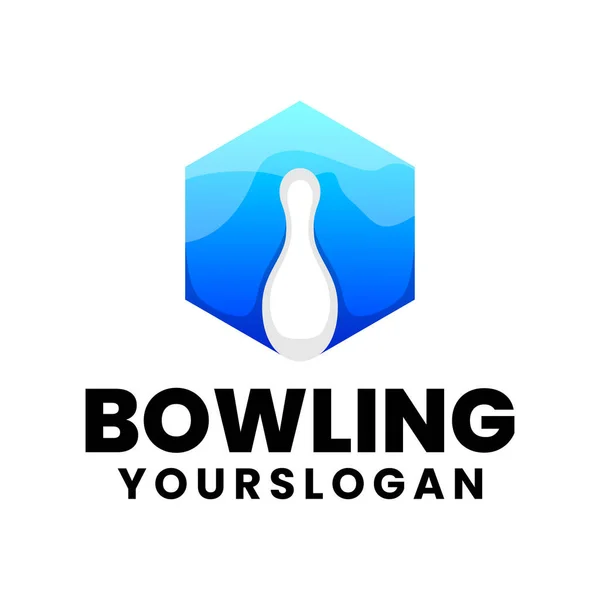 Bowling Icona Gradiente Logo Design — Vettoriale Stock