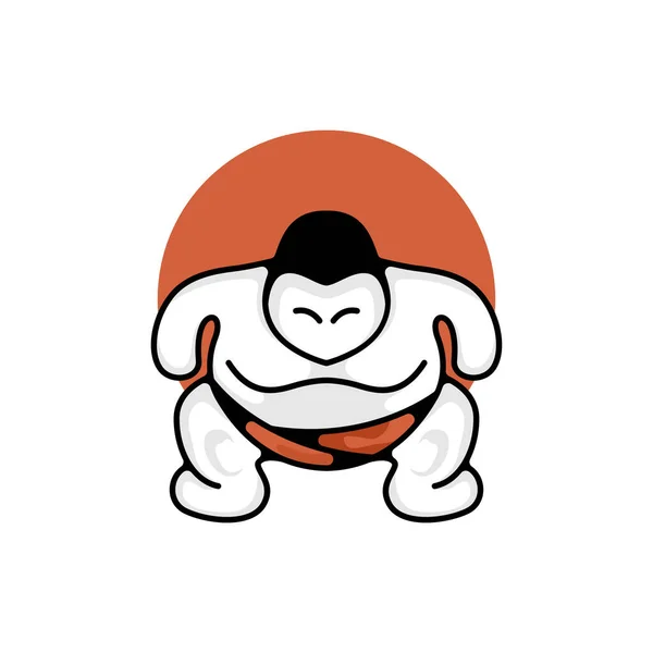 可愛いマスコット相撲ロゴデザインテンプレート — ストックベクタ