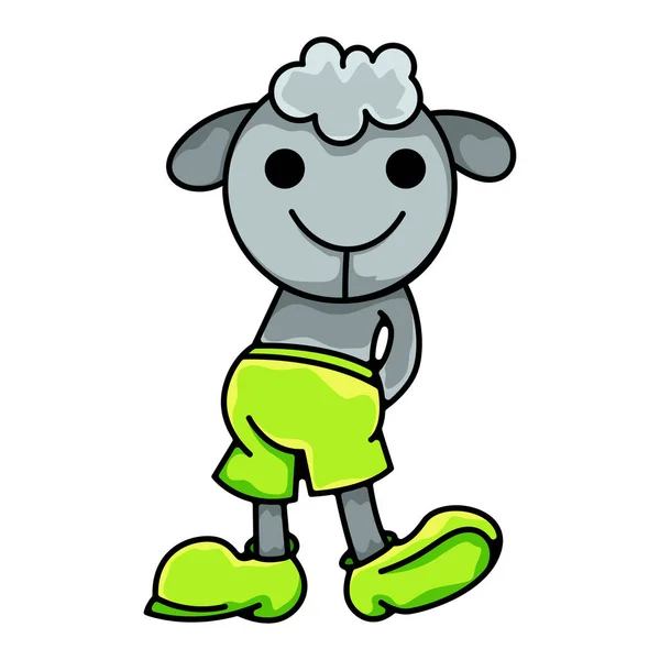 かわいい羊のロゴデザインテンプレート — ストックベクタ