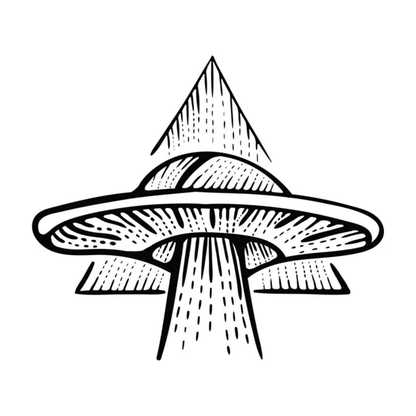 Ufo Logotipo Design Ilustração —  Vetores de Stock