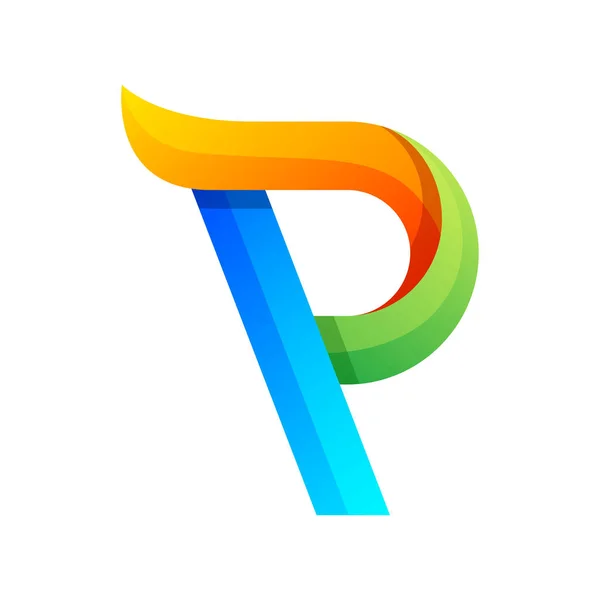 Lettre Colorée Gradient Logo Design — Image vectorielle