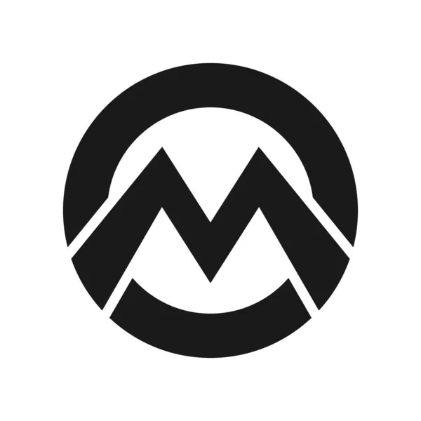 手紙M山のロゴデザイン — ストックベクタ