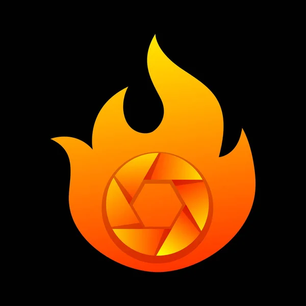 Brandcamera Gradiënt Logo Ontwerp — Stockvector