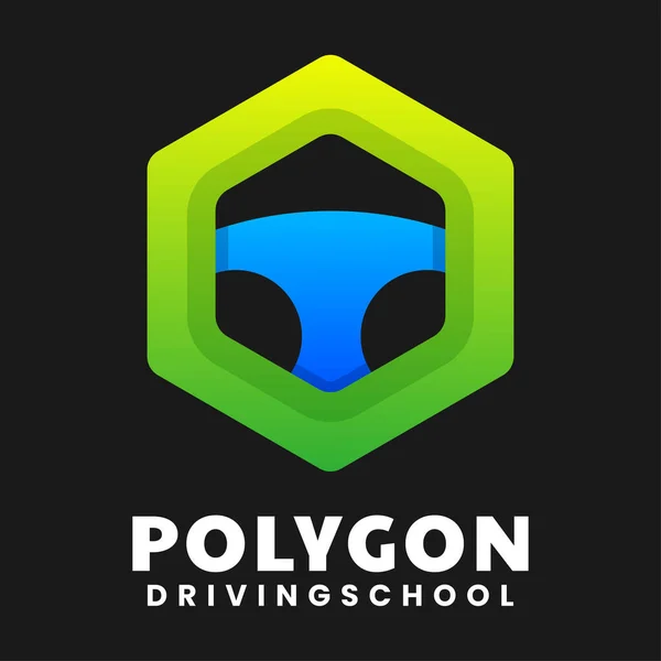 Conception Logo Gradient Polygone Entraînement — Image vectorielle