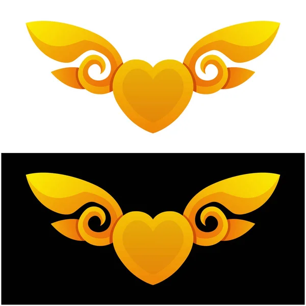 Logotyp Flygande Kärlek Lutning Färgglada Stil — Stock vektor