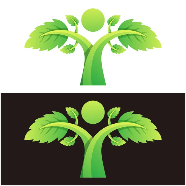 Diseño Colorido Del Logotipo Del Gradiente Del Árbol Humano — Vector de stock