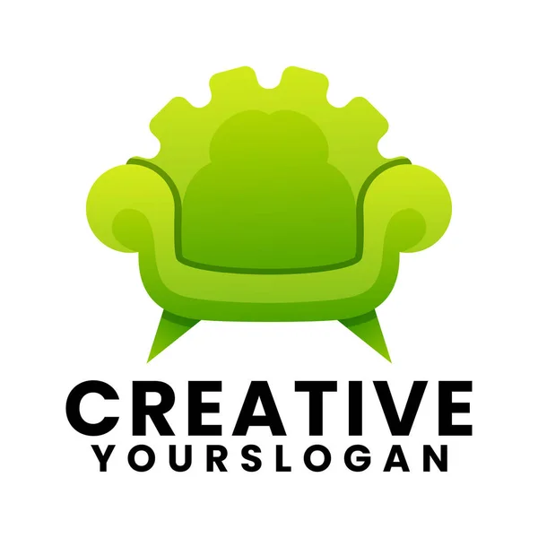 Зелений Диван Барвистий Дизайн Логотипу — стоковий вектор