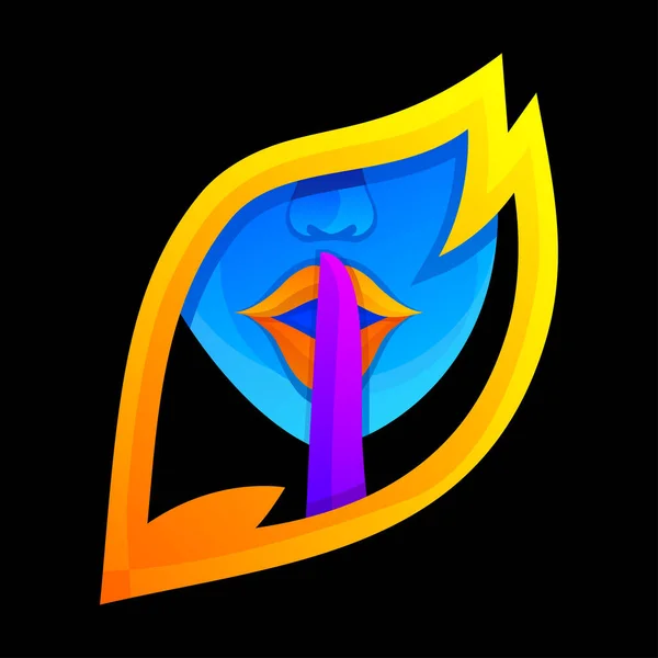 Woman Colorful Logo Design — Stock Vector