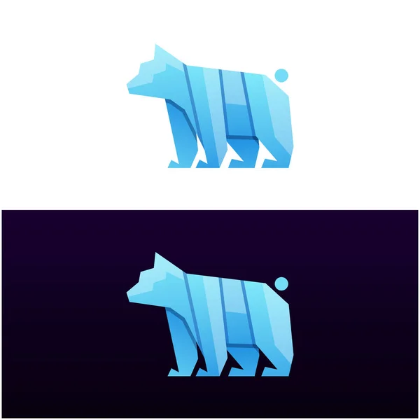 Современный Дизайн Логотипа Синего Медведя — стоковый вектор