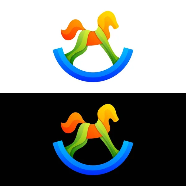 Logo Wektora Ilustracja Koń Gradient Kolorowy Styl — Wektor stockowy