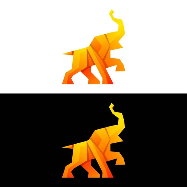Vector Logotipo Ilustração Elefante Gradiente Colorido Estilo —  Vetores de Stock