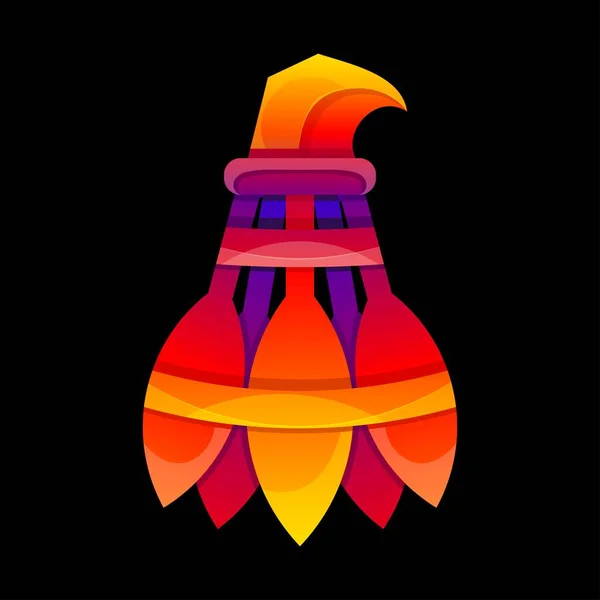 Vektör logosu illüstrasyon mekiği ve kuş gradyan renk biçimi