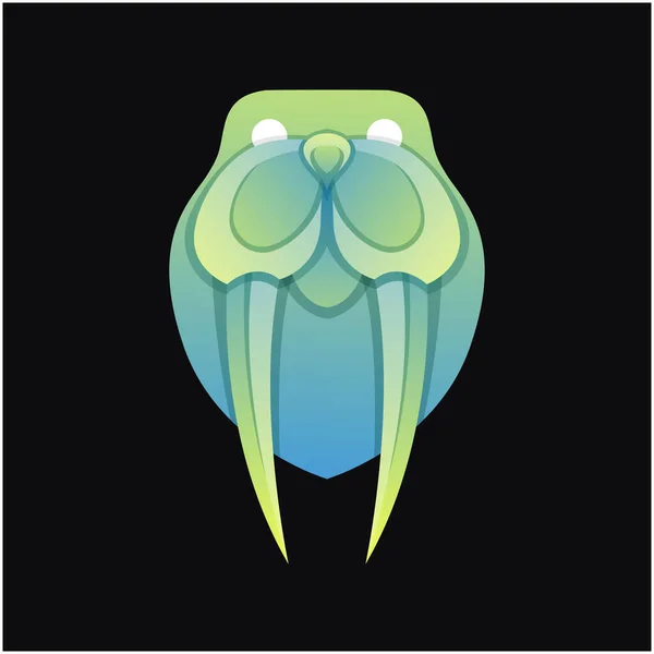 Vector Λογότυπο Εικονογράφηση Θαλάσσιος Ίππος Πολύχρωμο Στυλ — Διανυσματικό Αρχείο