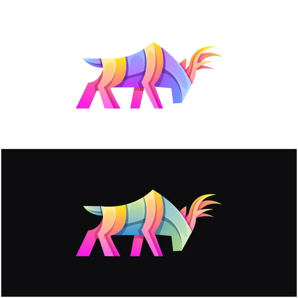 Vector Logo Illustration Deer Gradient Colorful Style — 图库矢量图片