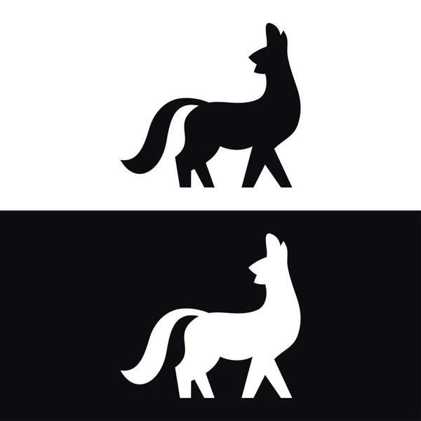 シルエットスタイルオオカミのロゴイラストベクトル — ストックベクタ