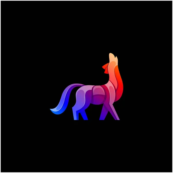 Vector Logo Illustratie Wolf Verloop Kleurrijke Stijl — Stockvector