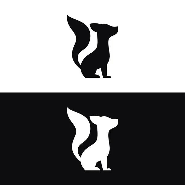 Silhueta Estilo Raposa Logotipo Ilustração Vetor —  Vetores de Stock