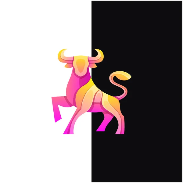 Векторна Ілюстрація Логотипу Бика Градієнт Барвистий Стиль — стоковий вектор