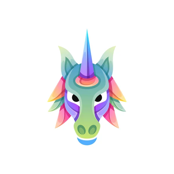 Vector Logotipo Ilustración Unicornio Gradiente Estilo Colorido — Vector de stock