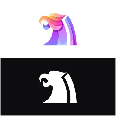 Vektör logosu illüstrasyonu gizemli kartal gradyan renk biçimi