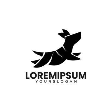 köpek atlama logosu tasarım şablonu