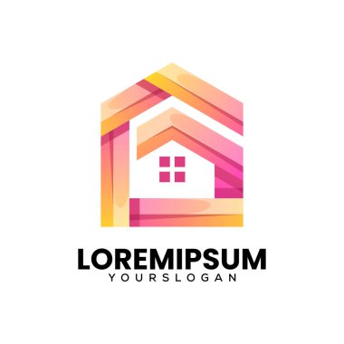 Vektör logosu illüstrasyon harfi G ev gradyanı renk biçimi