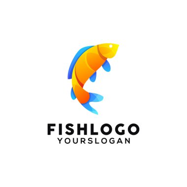 balık renkli logo tasarım şablonu