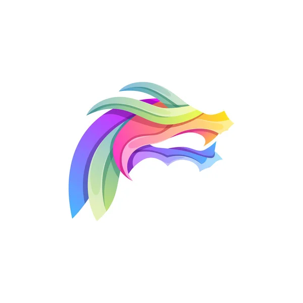Illustration Logo Vectoriel Dragon Dégradé Style Coloré — Image vectorielle