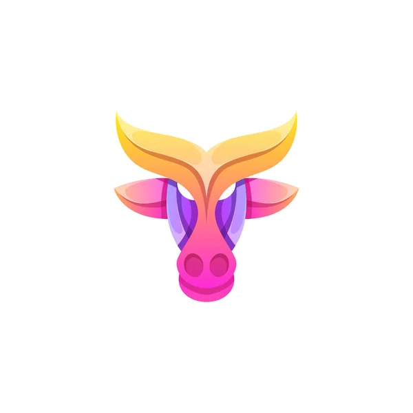 Vecteur Logo Illustration Vache Dégradé Style Coloré — Image vectorielle