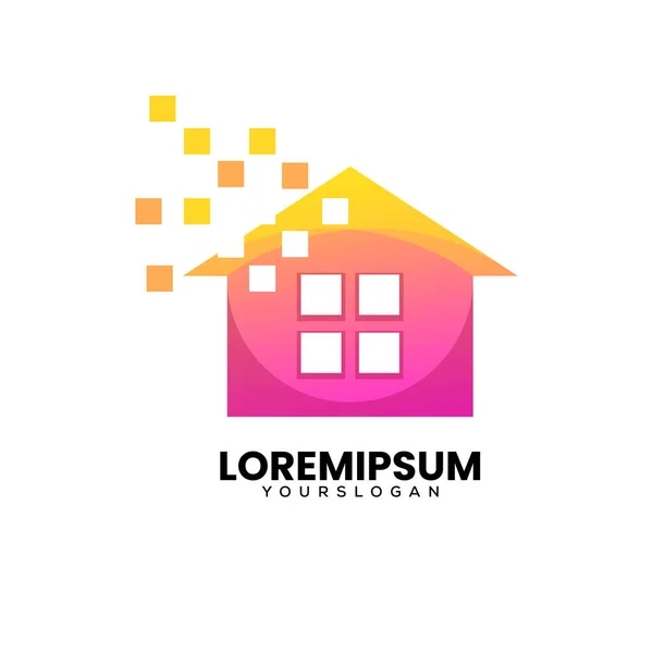 stock vector modern home gradient logo design