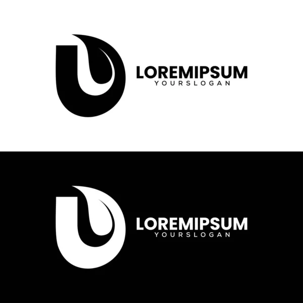 Lettera Foglia Logo Design — Vettoriale Stock