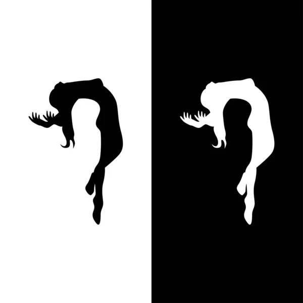 Women Silhouette Logo Design Template — Stock Vector