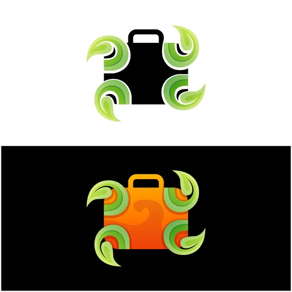 Logotipo Diseño Equipaje Natural — Vector de stock