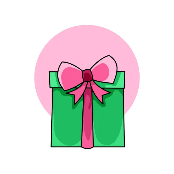 Boîte Cadeau Mignon Logo Design Vecteur — Image vectorielle
