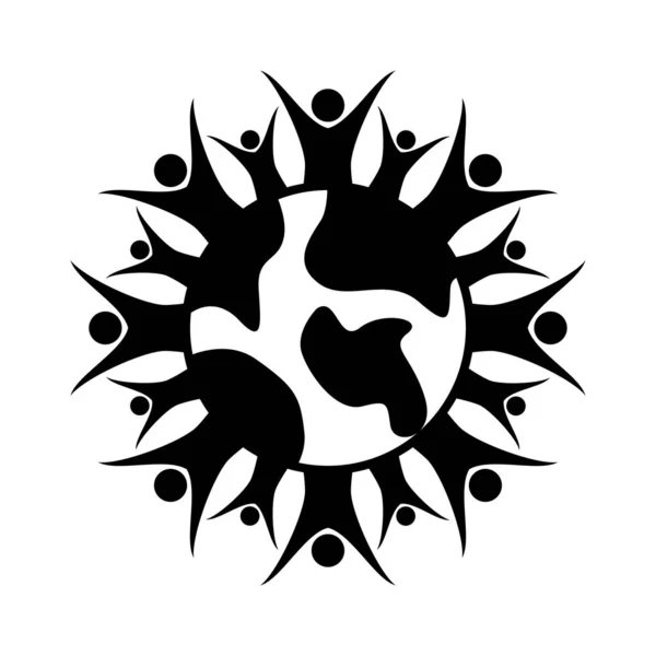 Logo Population Humaine Sur Terre — Image vectorielle