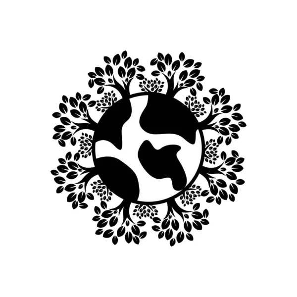 Terre Arbre Préservation Logo — Image vectorielle