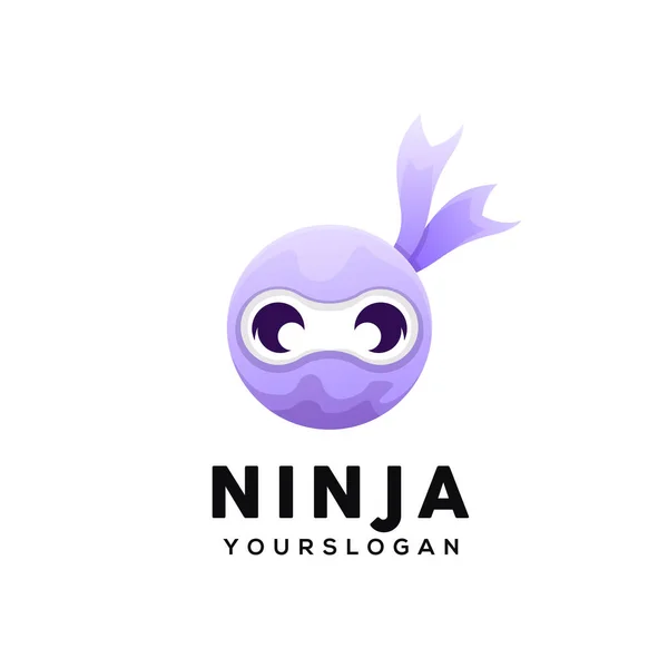 Plantilla Diseño Logotipo Colores Ninja — Vector de stock