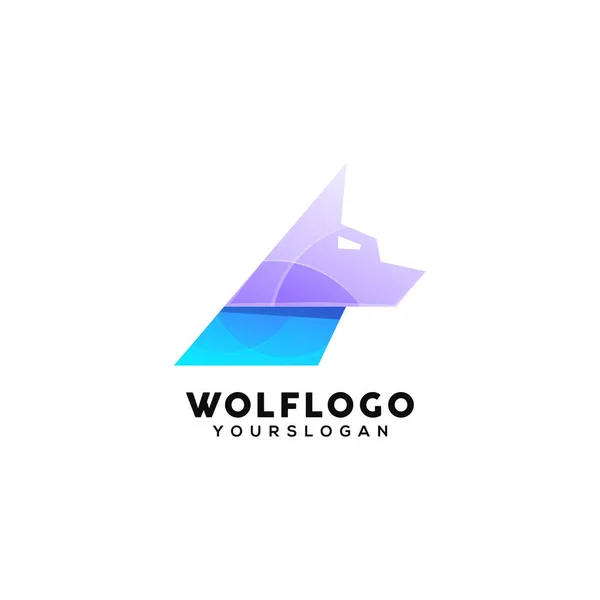 Wolf Kleurrijke Logo Ontwerp Template — Stockvector