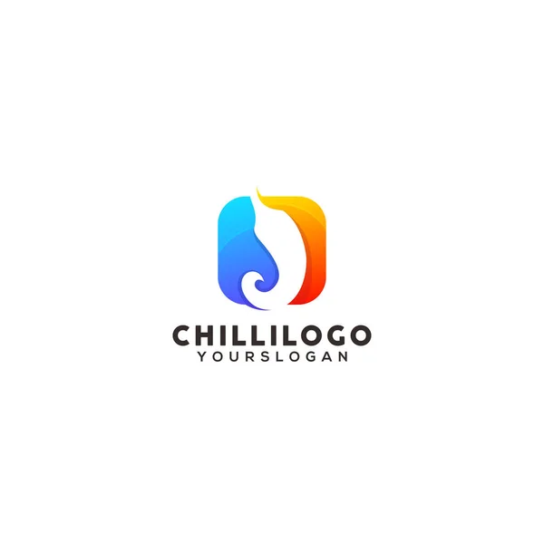 Plantilla Diseño Logotipo Colorido Chile — Vector de stock